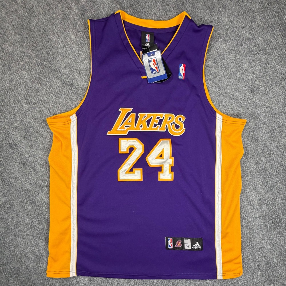 NEW Kobe Bryant Adidas Authentic LA Lakers 24 Basketball Jersey MENS 52 0796